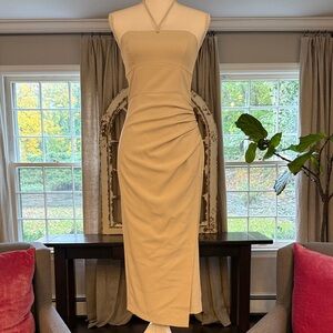 French Connection Taupe Ruched Halter Dress (see all photos for true color)